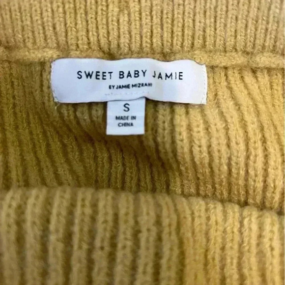 Sweet Baby Jamie Yellow Knit Midi Skirt Size Small - Picture 4 of 6